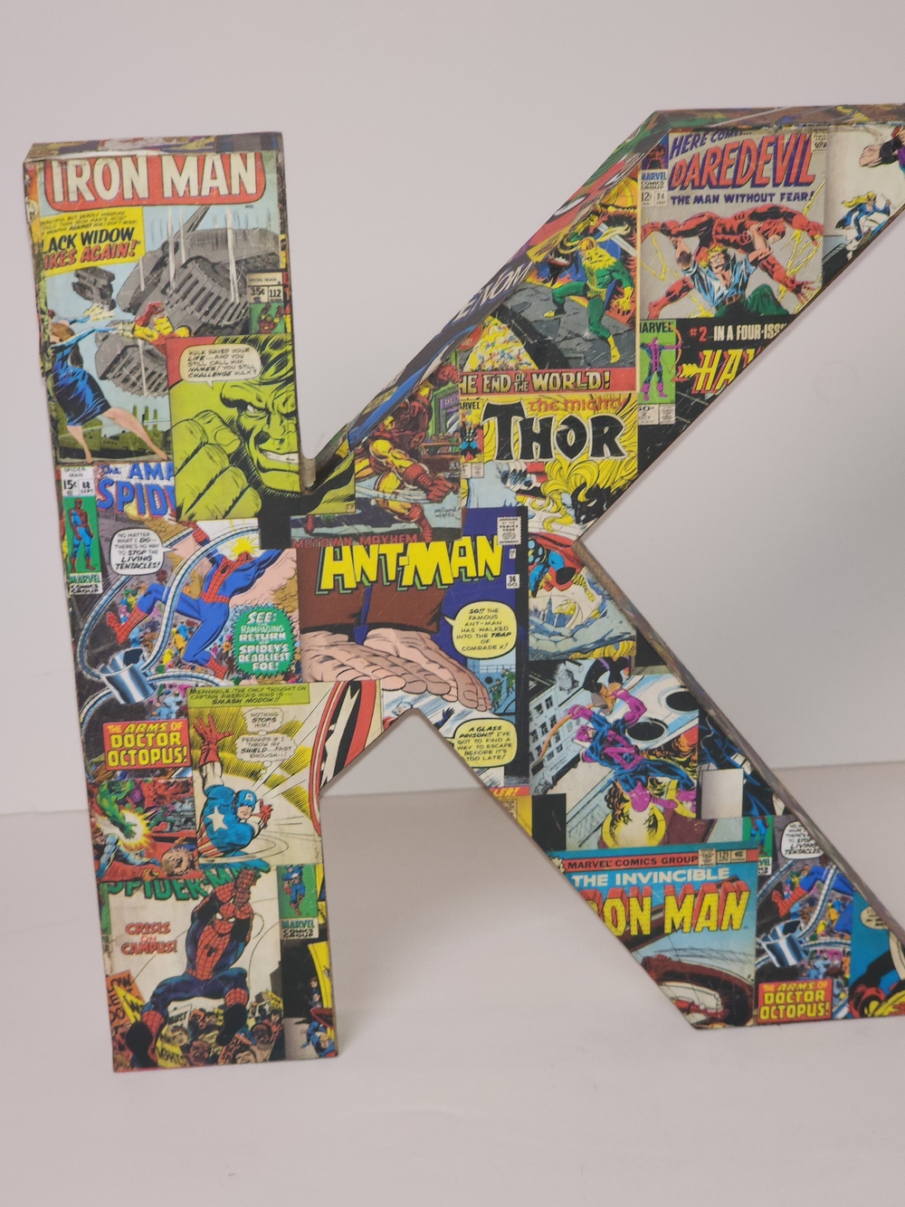 Marvel Comics Wall Decor Letter K 10" Standing Block Hobby Lobby Superhero Art
